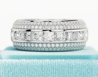 3.5CT Lab Grown Diamond Eternity Band / Wide Wedding Band / Multi Row Ring / Micro Pave / Channel Set / Unique Wedding Ring / Eternity Ring