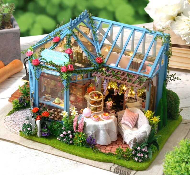 DIY Rose Garden Tea House Kit With Lighting & Music Etsy
