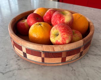 Made In Tennessee Handmade Sustainable Decorative Ambrosia Maple and Paduk Solid Wood Bowl