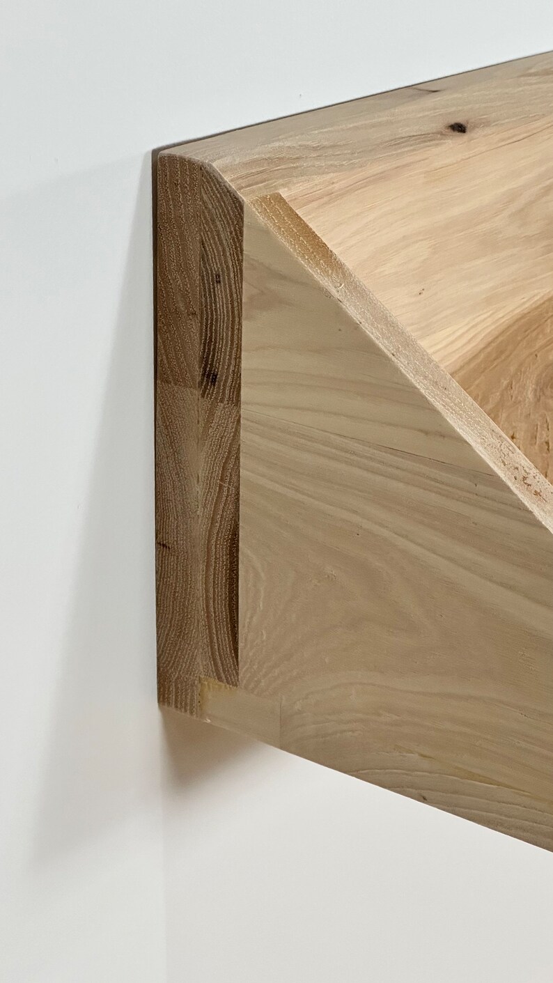 Hickory Floating Wall Shelf Perfect for Apartment Size Living Etsy