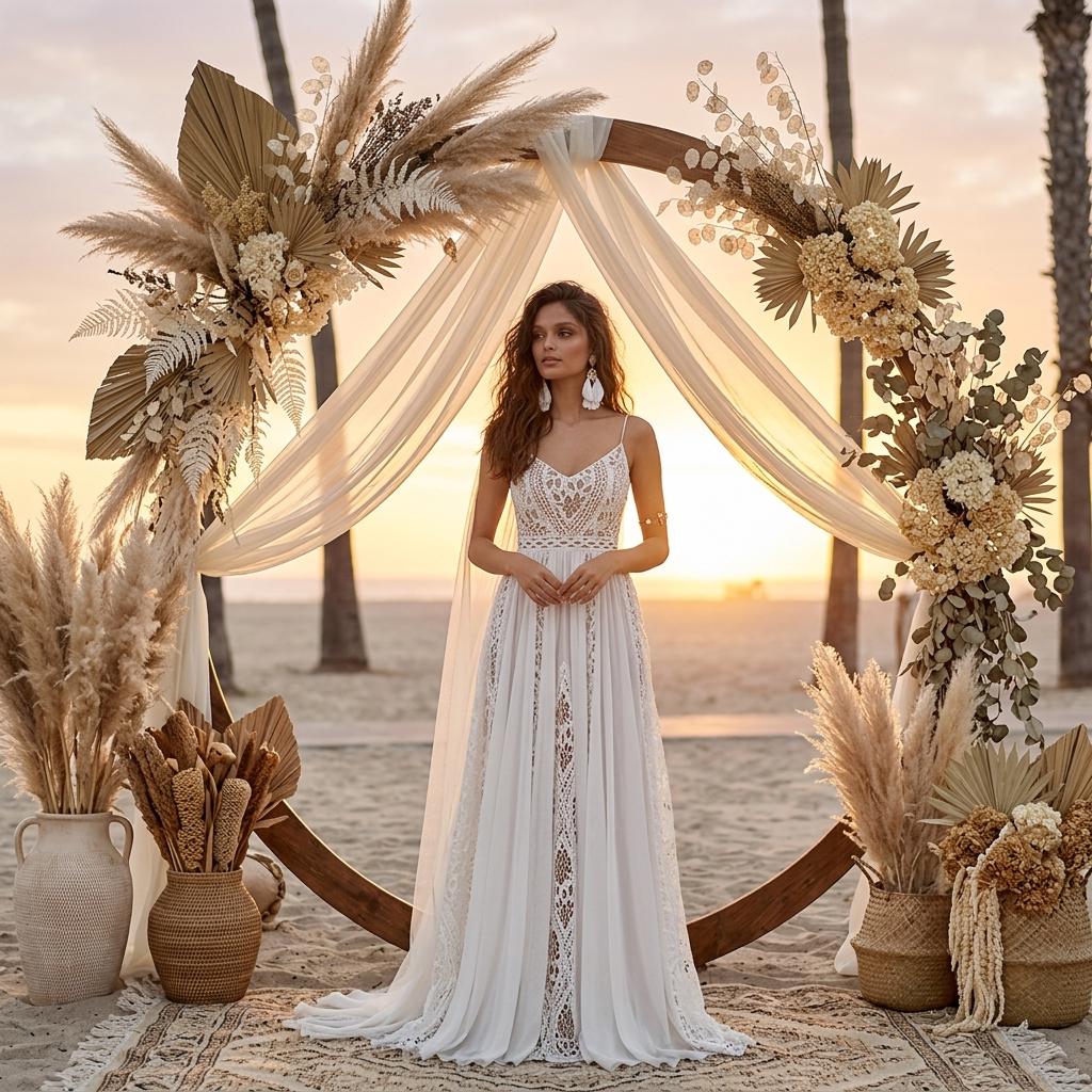 backless beach wedding dresses uk Dreamyannie Women Ivory Beach Wedding Dress A Line V Neck Satin Backless Bridal Dress with Slit Dreamyannie UK