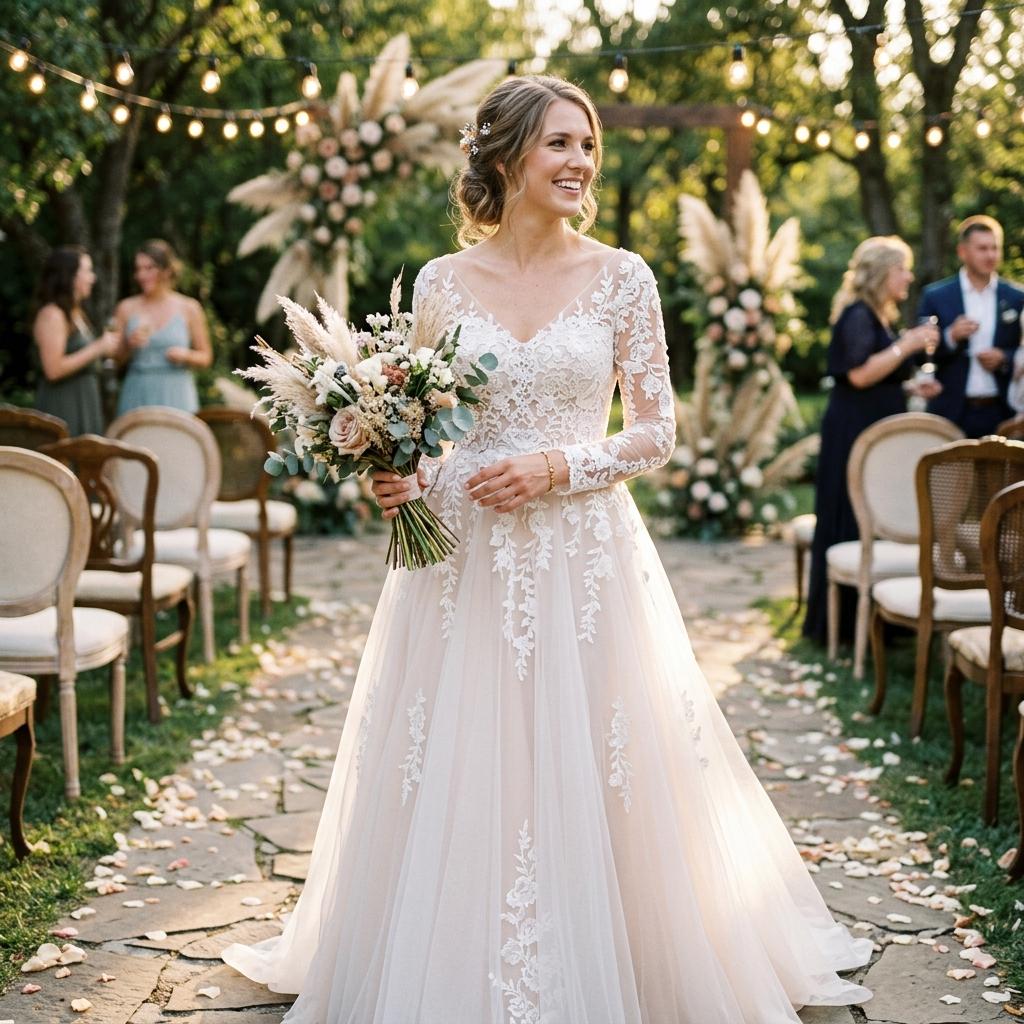 Illusion Sleeve Wedding Dress - Etsy
