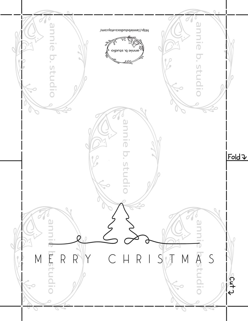 PRINTABLE Minimalist Merry Christmas Card, INSTANT DOWNLOAD, 5x7 ...