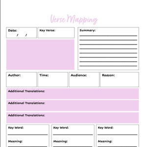 Verse Mapping Worksheet