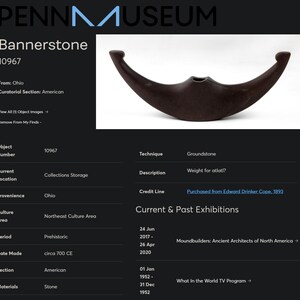 Bannerstone forskningsreplika - Penn Museum, Edward Drinker Cope bild 2