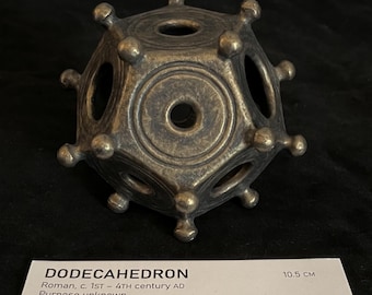 Museum-grade Roman dodecahedron - 10.5 cm - exact dimension replica, indistinguishable from original under close scrutiny