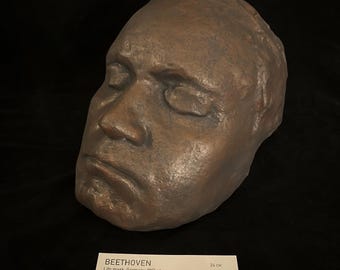 Museum-grade Beethoven life mask, with museum tag