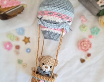 Crochet Pattern/HOT AIR BALLOON/Bear/Pdf/English