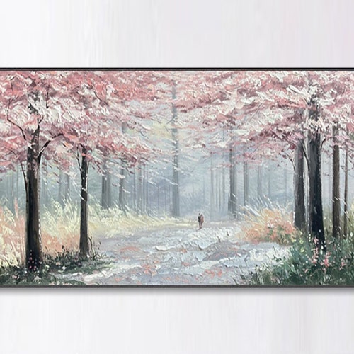 Large Original Tree Oil Painting on Canvas Colorful Forest - Etsy