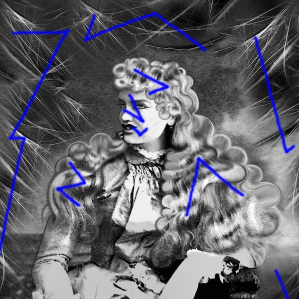 Extras Photo MOKTAR -2. Spirit -Woman Halloween,Ghost Haunted,Beautiful Blonde,Long Dress Vintage,Cobweb,Strange Spooky,Scan Download