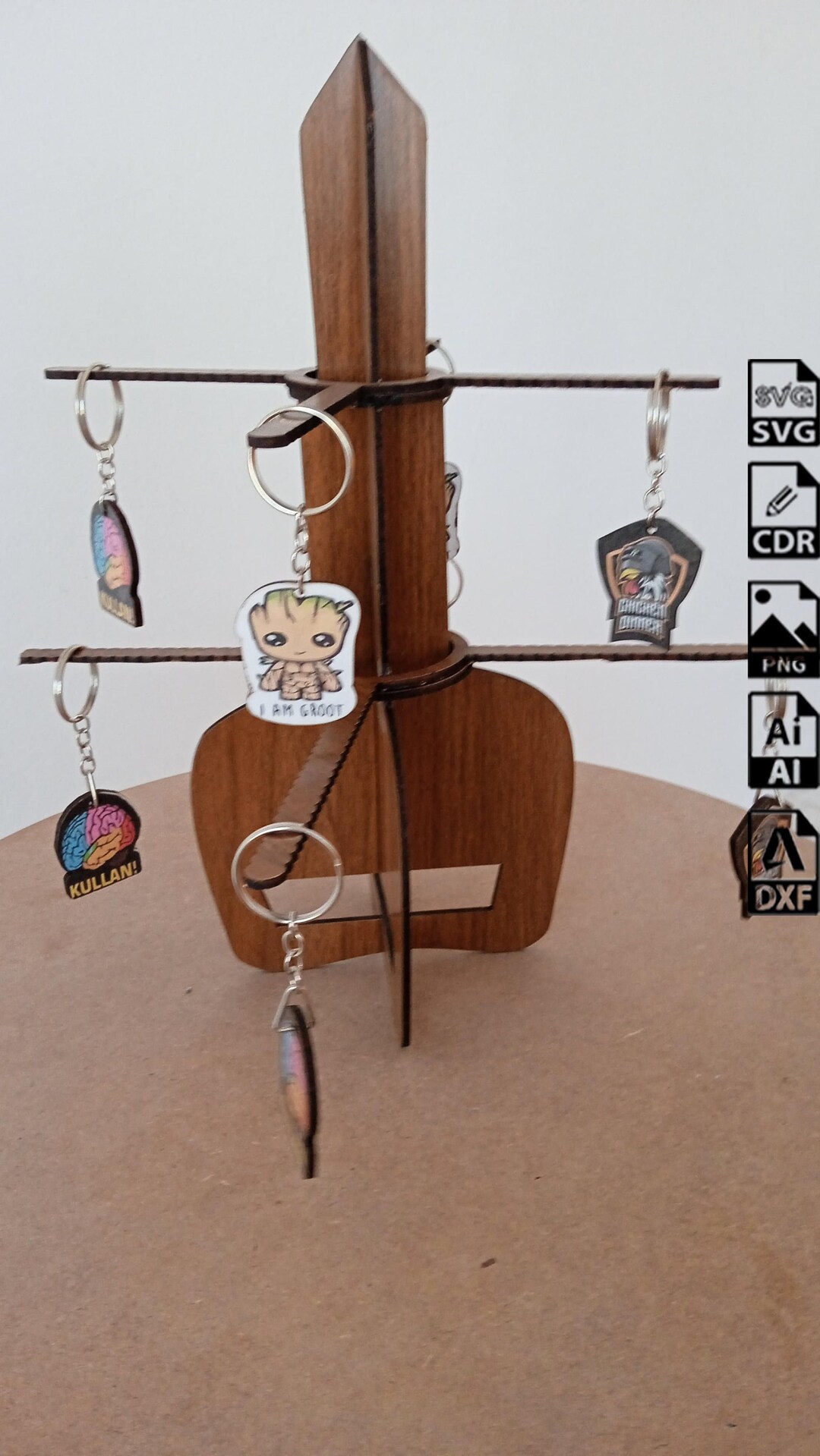 Movable Arm Keychain Stand,keychain Stand, Cnc Laser Cutting