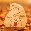 Personalized Wooden Bear Family Puzzle – Custom Housewarming Gift | Rustic Family Name Decor | Custom Names Family Keepsake, New Baby Gift product logo