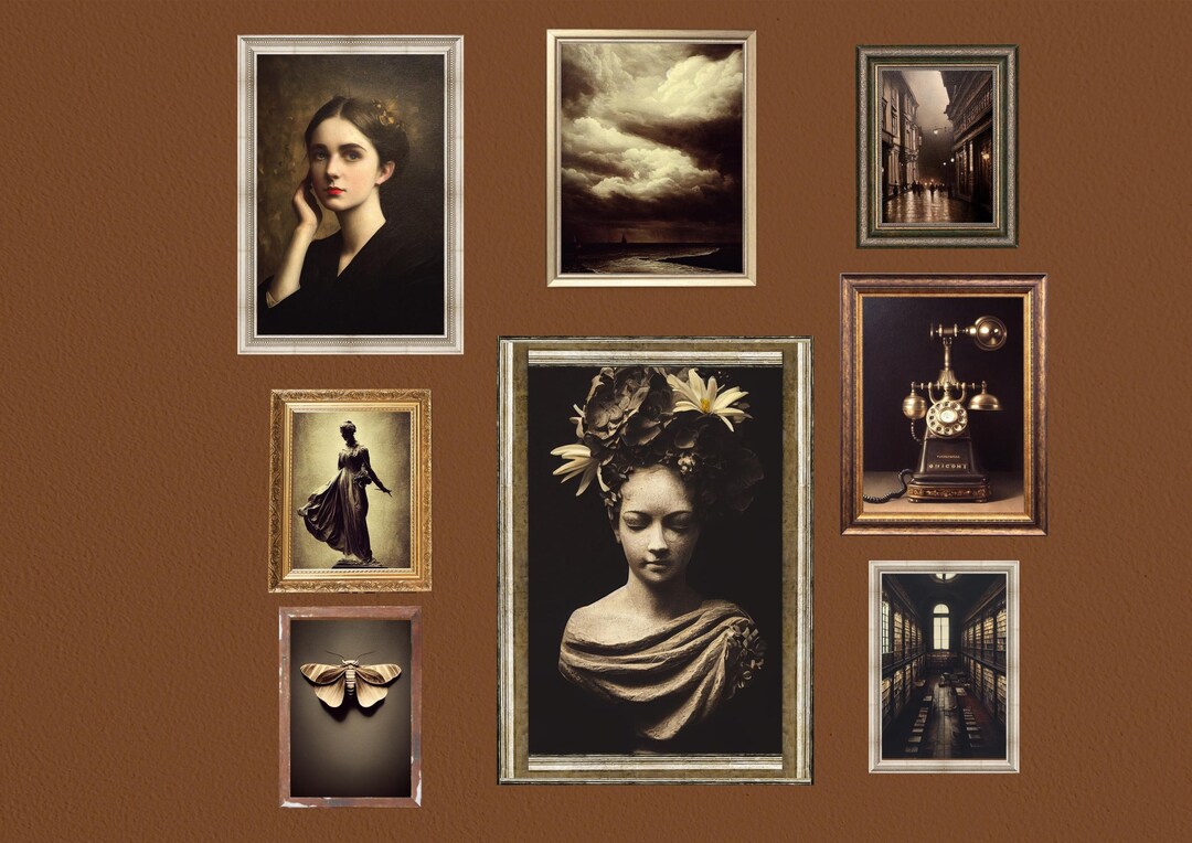 Dark Academia Moody Gallery Wall Set Victorian Dark - Etsy
