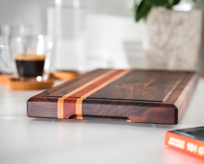 Walnut Cutting Board, Unique Handmade Board, Dark Walnut Board, Kitchen Board, Serving Board image 2