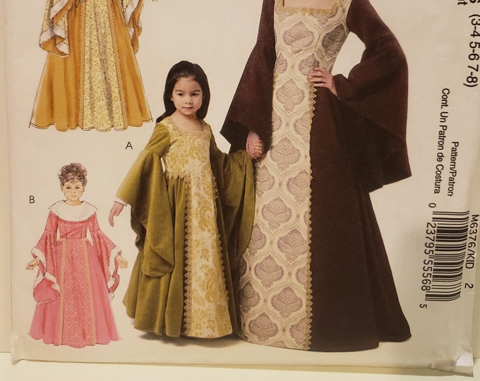 Costume Medieval Renaissance Princess Dress Child Sizes 3-8 Mccalls ...