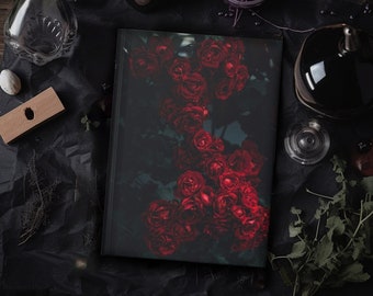 Roses rouges Journal floral gothique cool Beau carnet de rêves roses Joli carnet de notes esthétique Journal intime unique Idées de cadeau pour enseignant