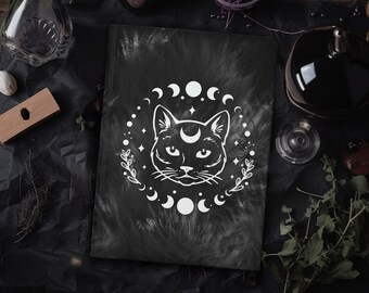 Celestial Cat Moon Phase Journal | Witchy Kitten Notebook
