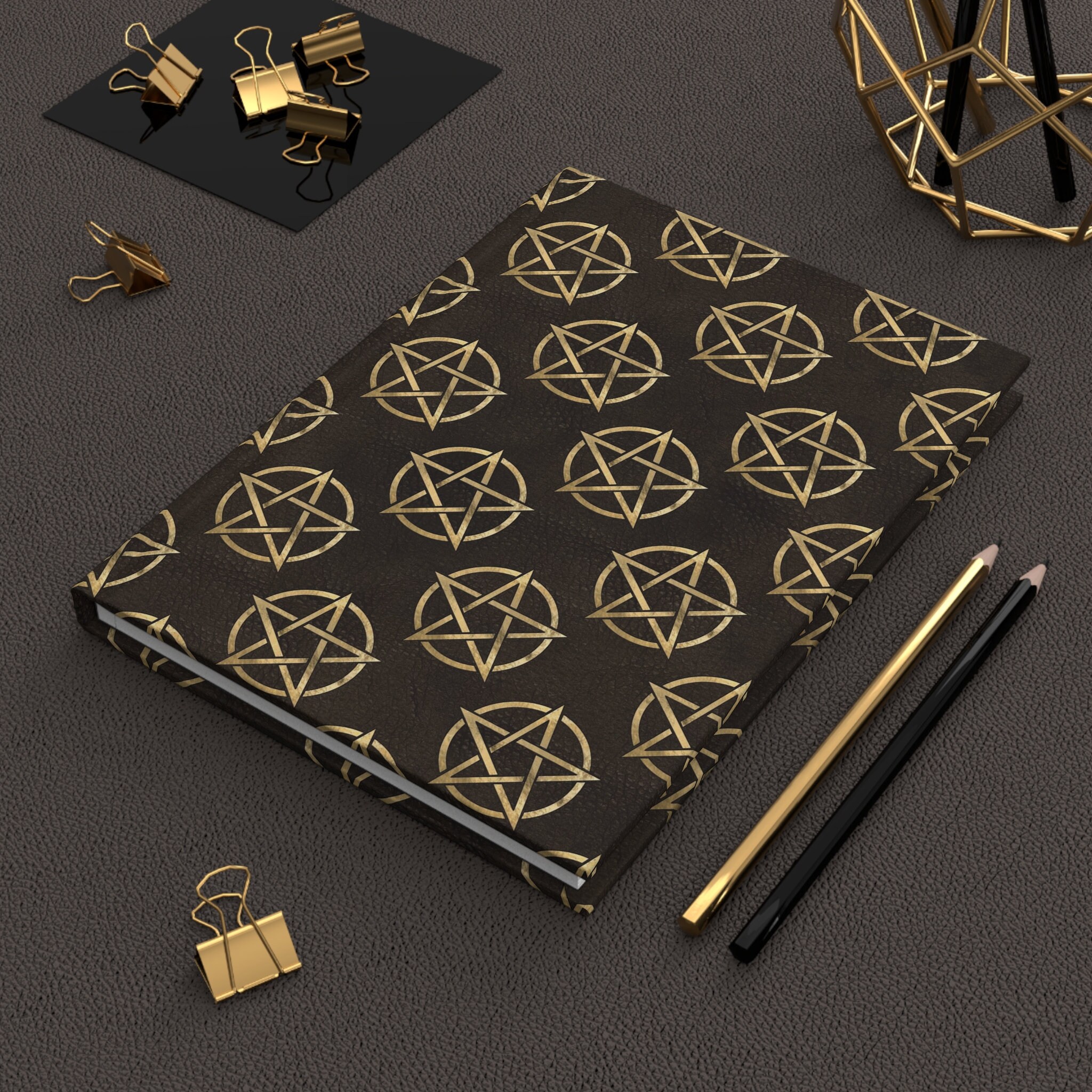 Pentagram Leather Journal: Large 7.5 X 10 Inches, 600 Blank Pages  Unleashing the Power of the Elements 