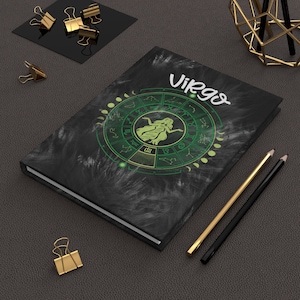Maagd astrologie symbool grafiek sterrenbeeld dagboek | Vrij hemels dierenriem notitieboek | Cadeau-ideeën | Leeg dagboek | Lilith Moon Studios