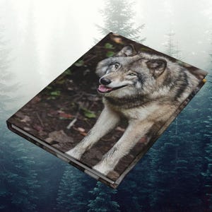 Real Wolf Photo Aesthetic Animal Nature Journal | Pretty Witchy Native Notebook | Gift Ideas | Blank Diary | Teacher Gifts | Lilith Moon