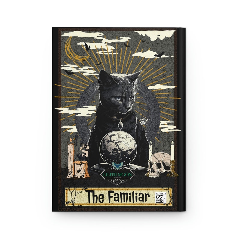 Customizable Black Cat Tarot Card Hardcover Journal | Witchy Gothic Diary image 6