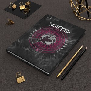 Schorpioen astrologie symbool grafiek sterrenbeeld dagboek | Vrij hemels dierenriem notitieboek | Cadeau-ideeën | Leeg dagboek | Lilith Moon Studios
