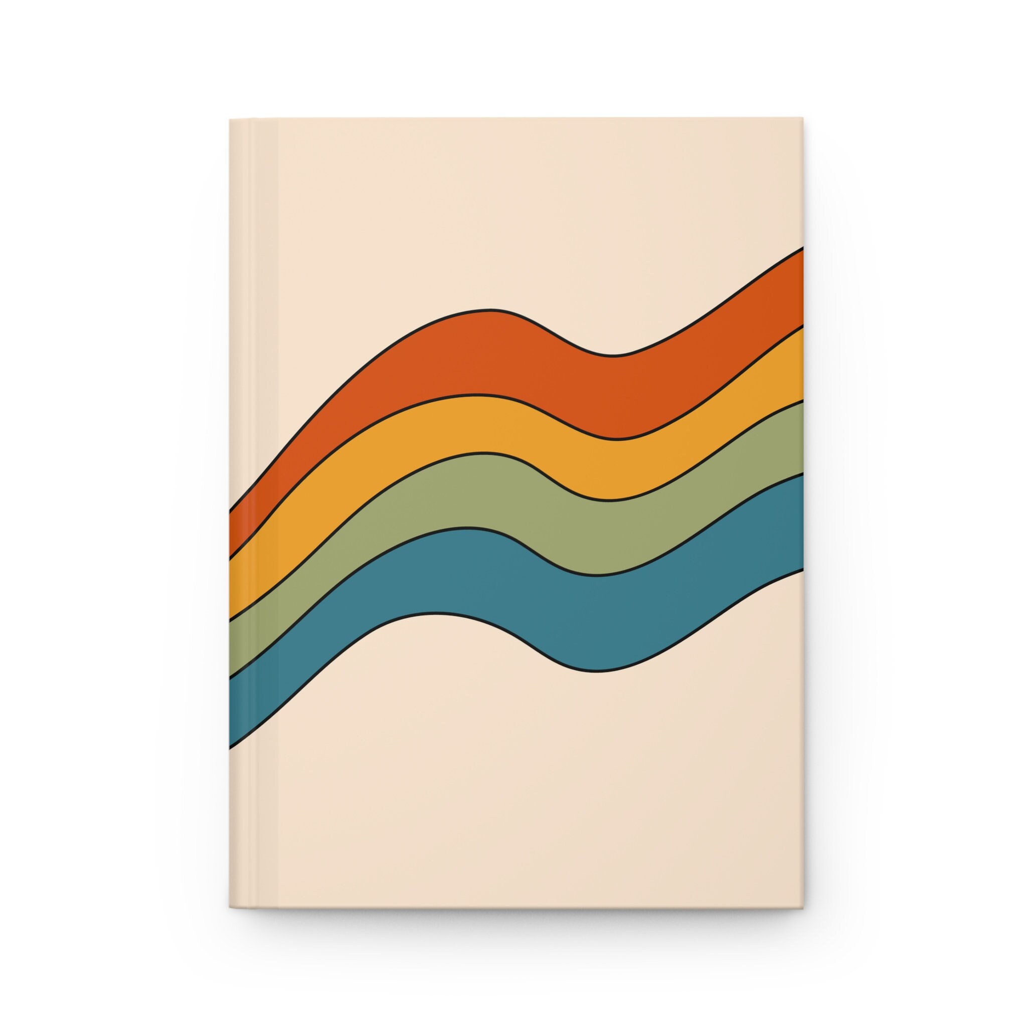 Retro 60s Swirls Hardcover Journal | Colorful Lined Notebook - Etsy