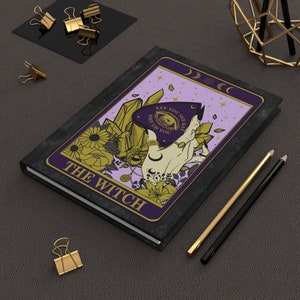 Tarot Card inspired The Witch Witchy Journal | Pretty Tarot Planchette Diary | Unique Cool Notebook | Gift Ideas | Lilith Moon Studios