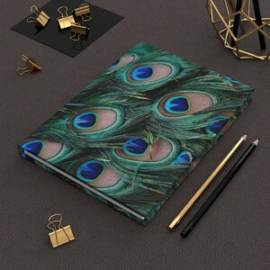 Peacock Feather Aesthetic Animal Nature Blue Green Journal | Pretty Notebook | Gift Ideas | Blank Diary | Teacher Gifts | Lilith Moon
