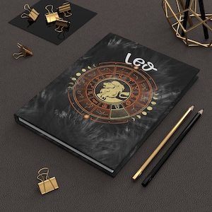 Löwe Astrologie Symbol Chart Sternzeichen Journal | Hübsches himmlisches Sternzeichen-Notizbuch | Geschenkideen | Blanko-Tagebuch | Lilith Moon Ateliers