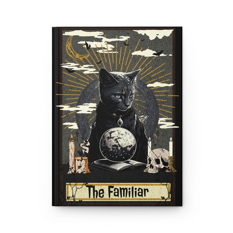 Customizable Black Cat Tarot Card Hardcover Journal | Witchy Gothic Diary image 5