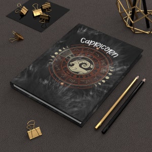 Steenbok astrologie symbool grafiek sterrenbeeld dagboek | Vrij hemels dierenriem notitieboek | Cadeau-ideeën | Leeg dagboek | Lilith Moon Studio