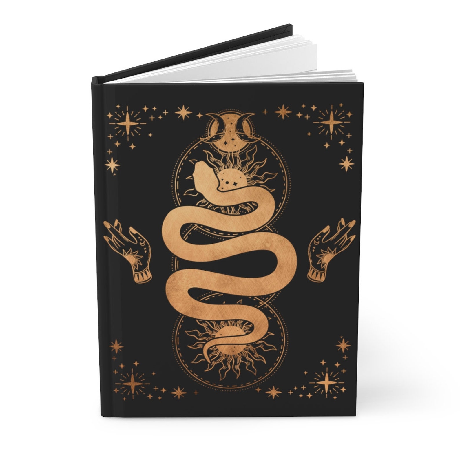 Snake Journal Celestial Snake Journal: Black & Gold Hardcover, Witchy Diary - Etsy