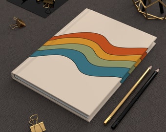 Retro 60s Swirls Hardcover Journal | Colorful Lined Notebook
