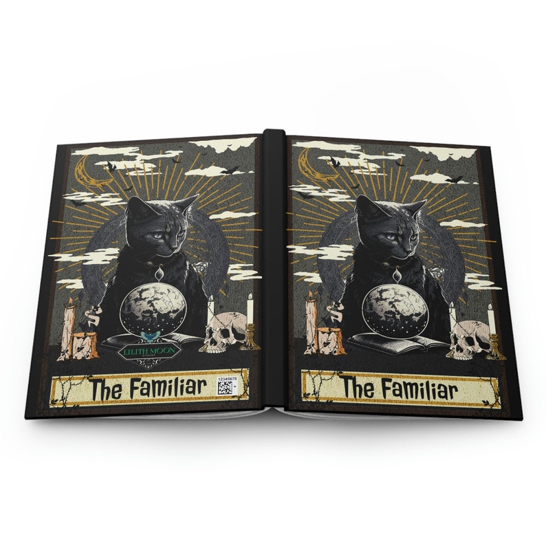 Customizable Black Cat Tarot Card Hardcover Journal | Witchy Gothic Diary image 4