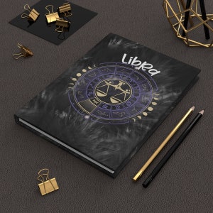 Weegschaal astrologie symbool grafiek sterrenbeeld dagboek | Vrij hemels dierenriem notitieboek | Cadeau-ideeën | Leeg dagboek | Lilith Moon Studios