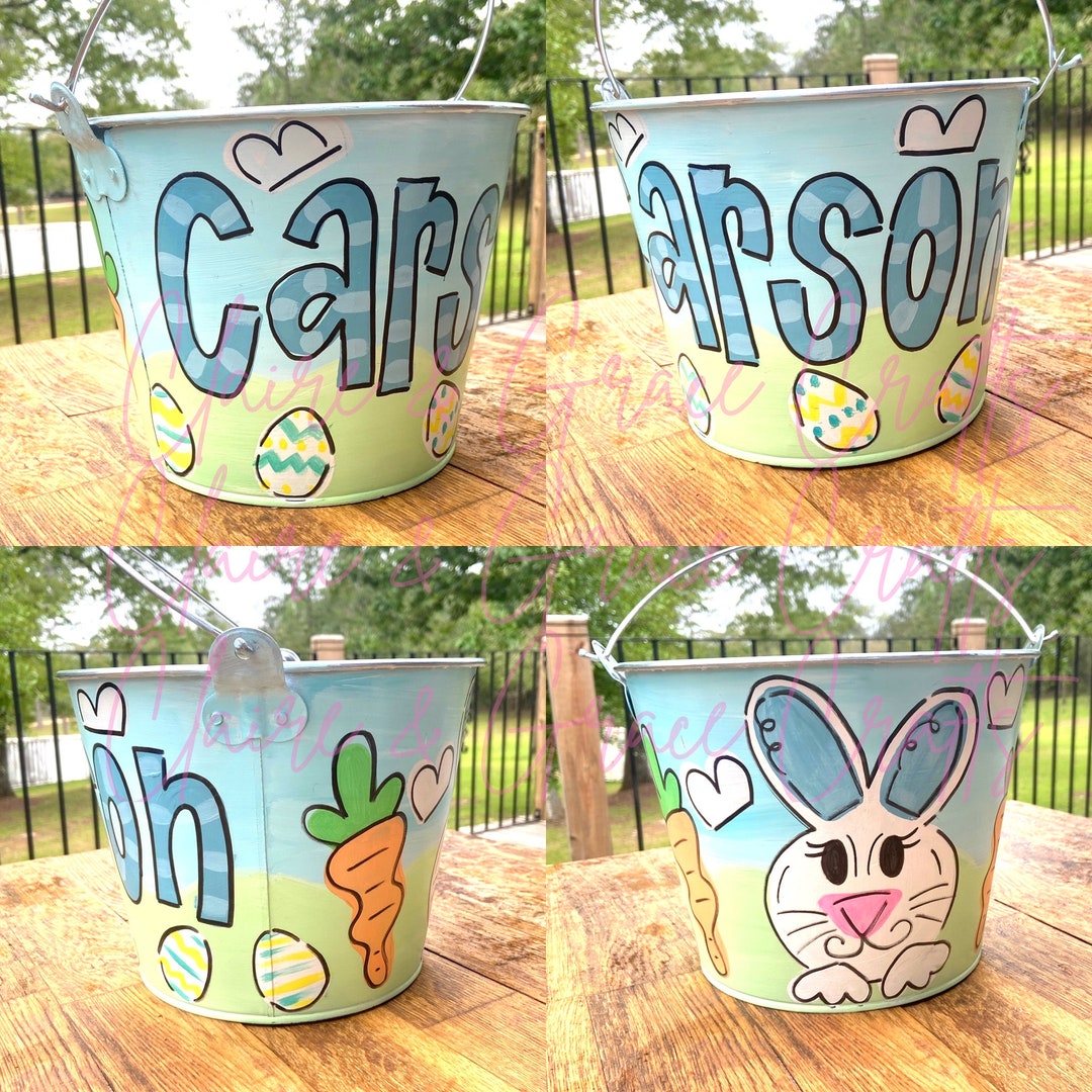Hand Painted Easter Baskets Etsy