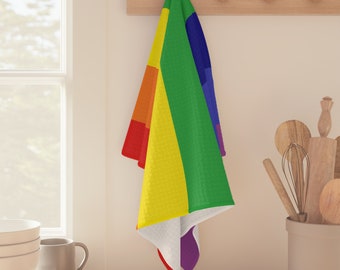 toalha de chá macia da bandeira do orgulho | Toalha da bandeira do orgulho para aniversário, aniversário, dia do orgulho | Presente de apoio LGBT para lésbicas, gays, trans e não binários