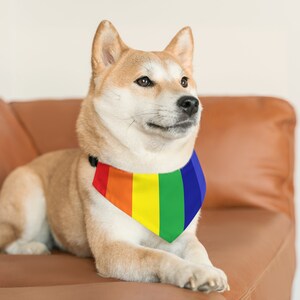 Pride Flag Pet Bandana Halsband | Pride Bandana för födelsedag, årsdag, Pride Day | HBTQ-stödgåva för lesbiska, homosexuella, transpersoner och icke-binära personer