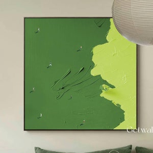 Green Textured Wall Art Personalized Gift Golf Lover Green Golf Painting Bright Green Texured Wall Art Figure Oil Painting For Home Decor