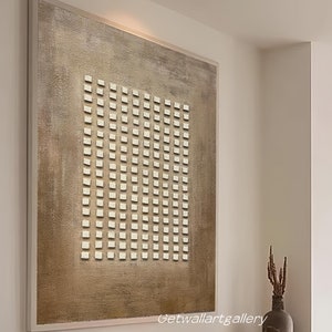 Brown 3d textured painting on canvas brown wabi-sabi art oversized brown minimalist wall art brown square wall art bohemian oi painting