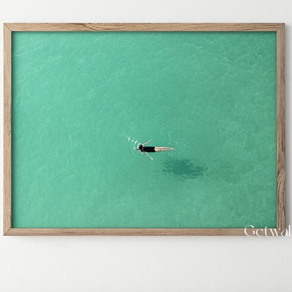 A Girl Swimming Into the Ocean Canvas Wall Art a Woman Floating on the Pool Oil Painting on Canvas Large Green Sea Oil Painting Decor - Etsy