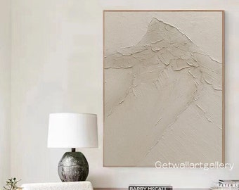 Large abstract orignal beige tone textured wall art beige 3d textured abstract landscape oil painting on canvas modern art for home decor