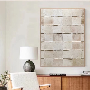 3D cream beige textured wall art boho abstract wall art neutral art cream color oil painting wabi-sabi wall decor modern painting on canvas