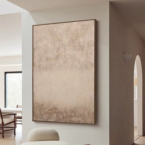 Large Neutral Abstract Canvas Art Scandinavian Wall Art Beige Brown Painting Minimal Wall Art Original Boho Oil Painting Minimal Beige Art