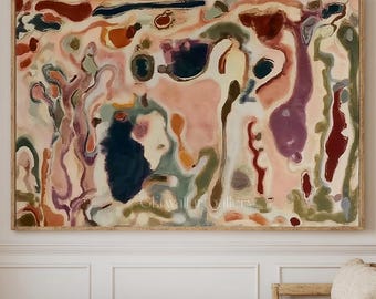 Earthy Neutral Wall Art, Abstract Colorful Textured Painting Organic Minimalist Wall Decor,