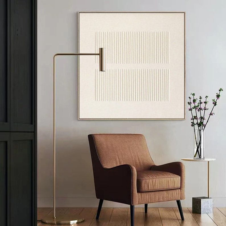 Beige Textured Plaster Painting, Minimal Scandinavian Wall Art for ...