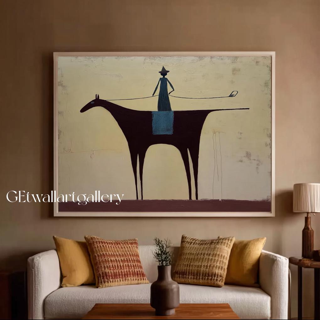 Abstract Magic Girl Figure Wall Art Woman Figural Oil Painting Wabi ...