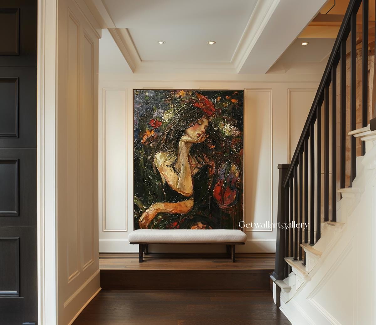Woman Textured Wall Art Wabi Sabi Art Elegant Sleeping Girl Oil ...