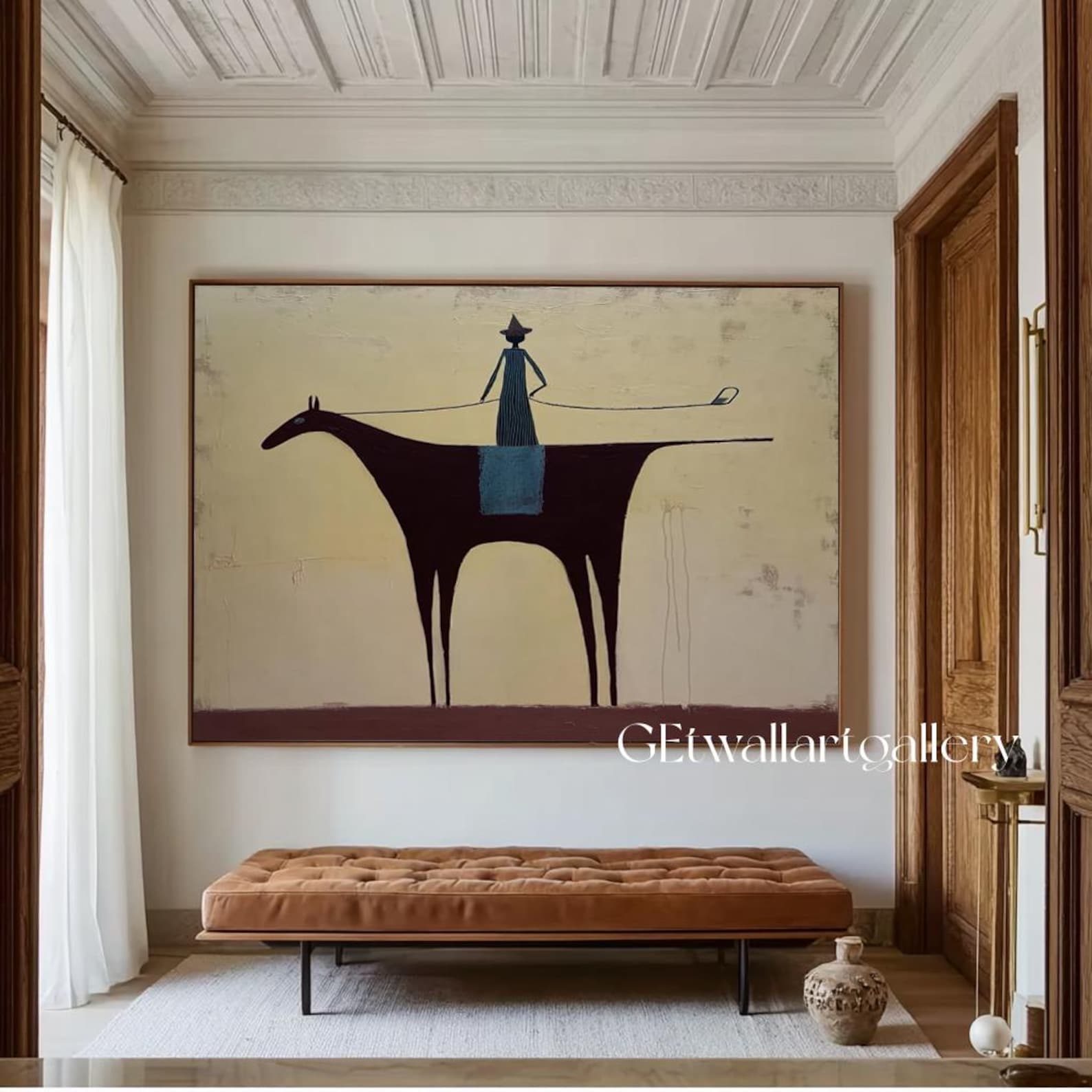 Abstract Magic Girl Figure Wall Art Woman Figural Oil Painting Wabi ...